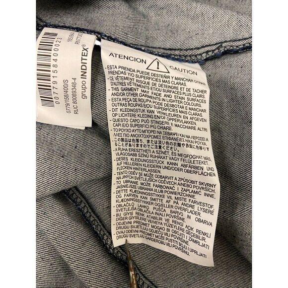 Zara Womens Denim Shirt Dress Size S Blue Stretch Midi Button front 0779/158 NWT - Picture 8 of 16